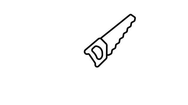 Outline handsaw for animation background transparent, suitable for craft projects