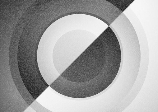 Black and white contrast grunge grainy gradient abstract geometric background. Vector circular graphic design