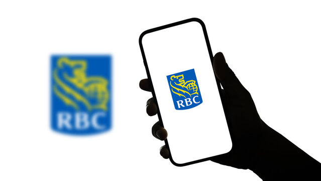 Royal Bank of Canada RBC logo displayed on a smartphone screen &ndash; Delhi, India &ndash; June 04, 2025
