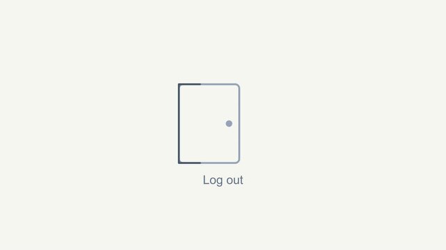 Logout Icon Animation Door Symbol for User Account Interface