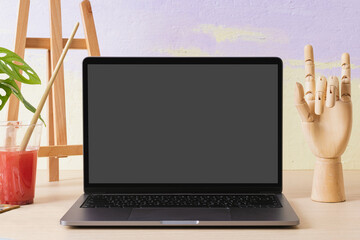 Creative workspace with blank laptop photo © Rawpixel.com
