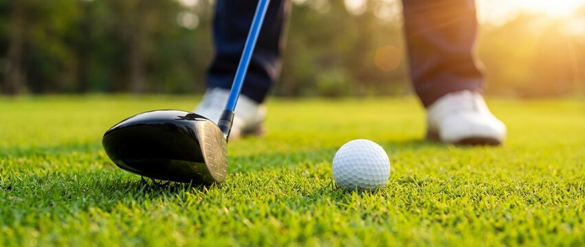 golfer putting on a golf course