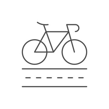 Bike lane line outline icon