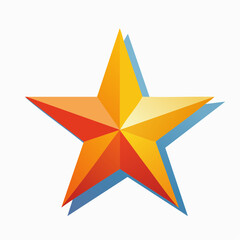 Obraz premium 3D Star Icon with Gradient Colors and Shadow
