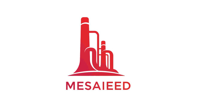 Mesaieed Industrial City Logo - Modern Red Design on White Background.