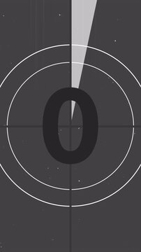 five second old movie countdown 5 to 0 vertical