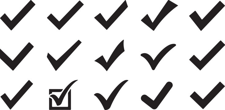 Checkmarks on a White Background Pattern Design