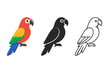 Fototapeta premium Parrot Icons Collection