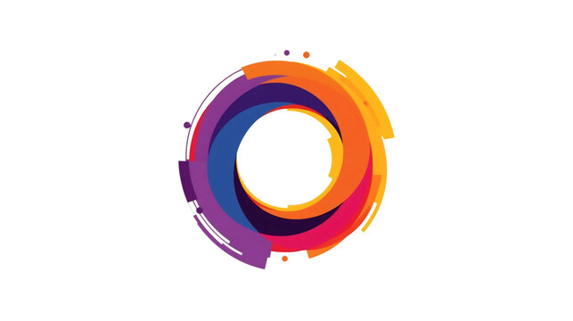 Abstract Circle Design: A dynamic and colorful abstract circle design, featuring a vibrant blend of colors swirling together to create a visually captivating and artistic element.