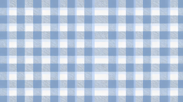 Gingham seamless pattern. Soft blue tartan plaid wallpaper. Retro tablecloth texture. Simple small checkered plaid tattersall pattern. Print for wrapping paper, fabric and textile. Vector illustration