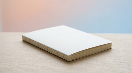 Fototapeta premium Minimal white notebook mockup with gradient background