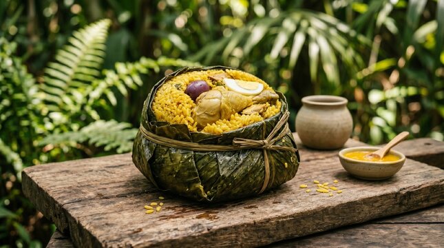 Amazonian Peruvian Juane Wrapped in Bijao Leaf