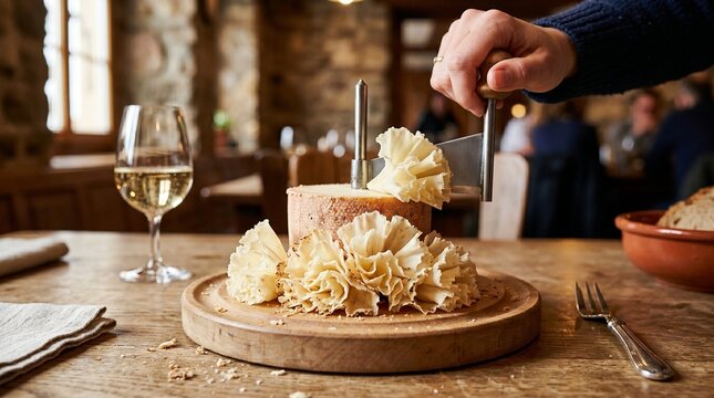 Delicate Tete de Moine Cheese Rosettes with Girolle Tool