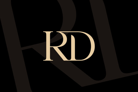 RD or DR letter logo icon design. Classic style luxury initials monogram.