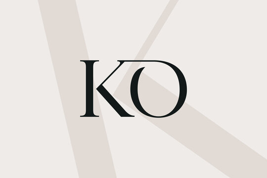 KO or OK letter logo icon design. Classic style luxury initials monogram.