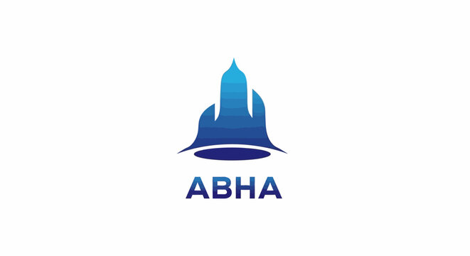 Modern Blue Logo Design for ABHA Company on White Background.
