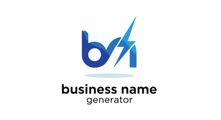Fototapeta premium Modern Blue Logo with Lightning Bolt for Business Branding.