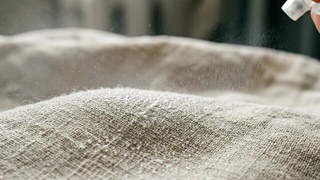 Eco cleaning products use spray mist textured fabric to freshen upholstery and remove odor with gentle mist creating fresh linen feeling and stain