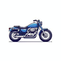Obraz premium Stylized Illustration of a Classic Blue Cruiser Motorcycle.
