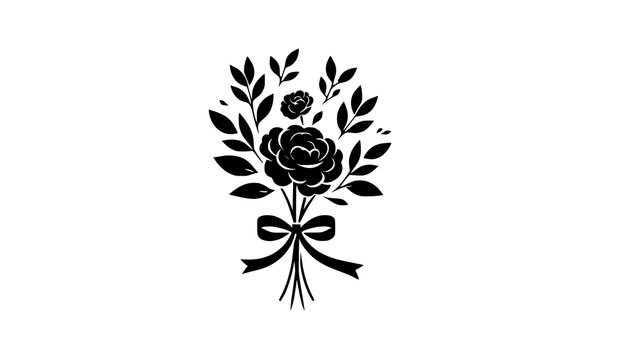 black and white flower