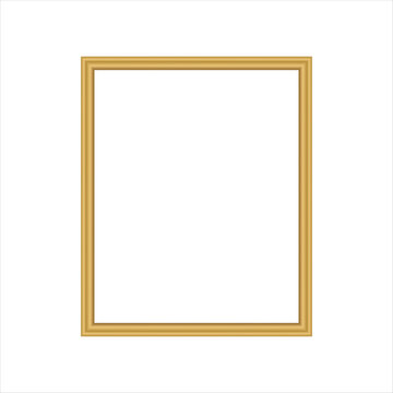 Rectangular layered gold frame with stepped molding minimalist style.