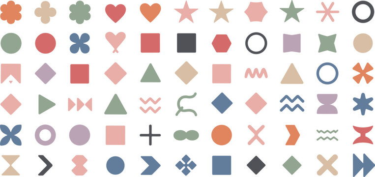 Assorted Geometric Shapes In Pastel Colors