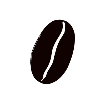 A black coffee bean illustration.