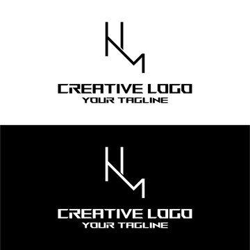 creative letter logo hm design vector