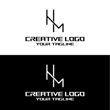 creative letter logo hm design vector