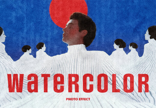 Watercolor Paint Photo Effect &ndash; Aquarelle for Album Cover & Social Media (PSD)