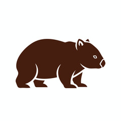 Fototapeta premium Minimalist vector illustration of an Australian wombat icon.