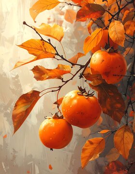 Orange fruit branches