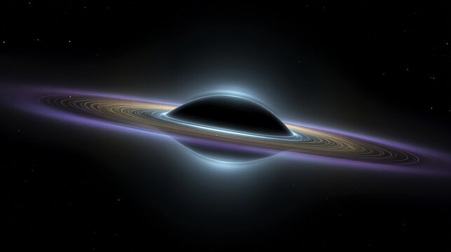 Artist's rendering of a black hole with an accretion disk glowing in space