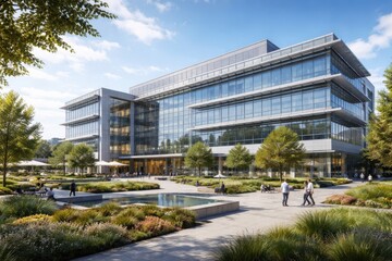 Fototapeta premium Life Science Campus Building with Research Plaza