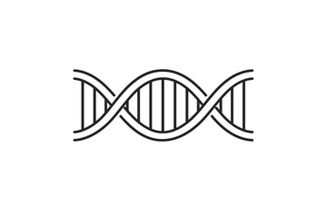 Fototapeta premium DNA Double Helix Icon Vector Illustration, Simple Outline Linear Design for Science, Biology, Genetics, and Medical Research, Isolated on White Background for Biotechnology and Healthcare Projects