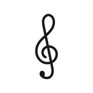 柔らかなラインで描かれたシンプルなト音記号のイラスト素材