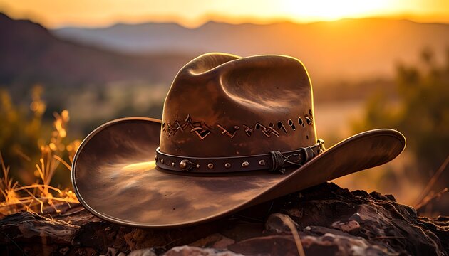Old western hat at dusk (1)