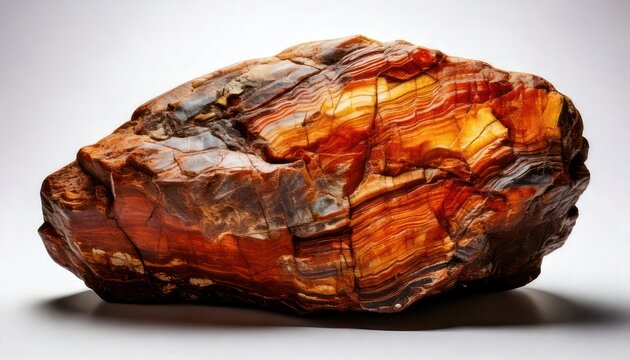 Striking Tigers Eye Stone Specimen with Rich Brown and Gold Bands.