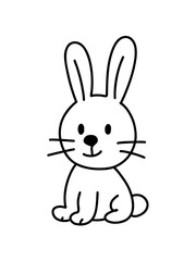 Fototapeta premium cartoon doodle bunny with playful character and simple style