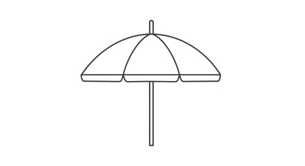 Simple line drawing of a closed parasol or beach umbrella © Tasnim Studio