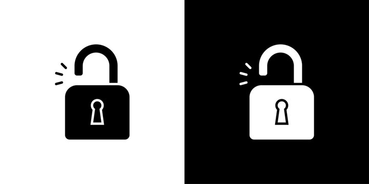 Unlock Icon Sheet Black And White