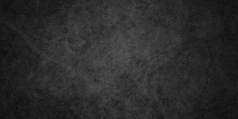 Fototapeta premium Dark black color grunge old aged retro vintage stone concrete cement blackboard chalkboard wall backdrop floor texture. Black anthracite dark gray wall retro old slate grunge backdrop background.