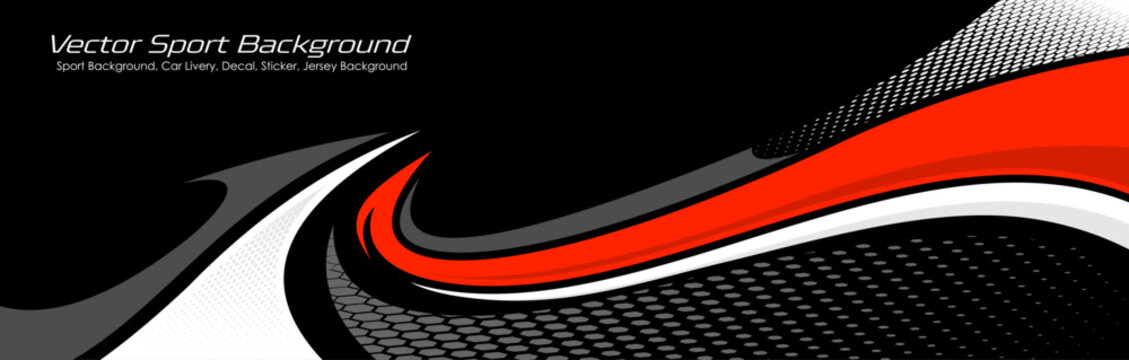 Abstract graphic of red and black stripes wrap, sticker and decal design for transport EPS 10