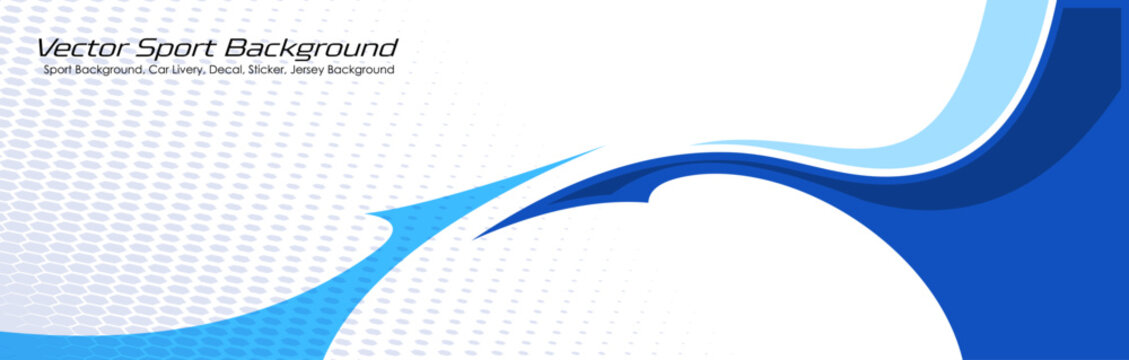 Abstract graphic of blue and white stripes wrap, sticker and decal design for transport EPS 10