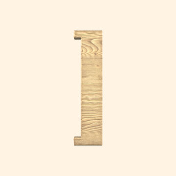 Square bracket sign in wooden texture symbol illustration