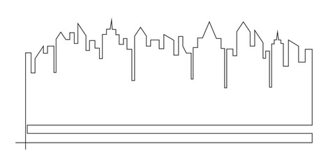 Fototapeta premium Minimalist Downtown Skyline Continuous Line Art