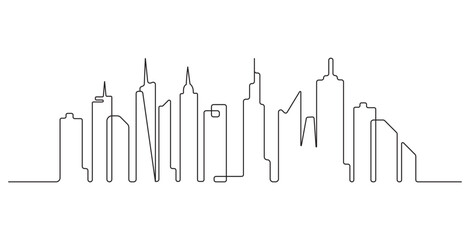 Fototapeta premium Minimal Urban Skyline Line Art Vector Illustration