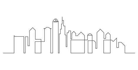 Obraz premium Minimal Urban Skyline Line Art Vector Illustration