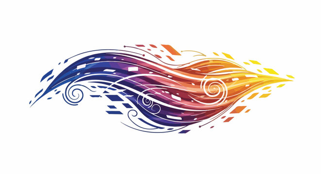 Vibrant Abstract Swirling Colorful Design Element.