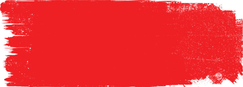 Grunge Paint stripe . Vector brush Stroke . Distressed banner . Red isolated paintbrush collection . Modern Textured shape . Dry border in red
